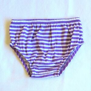 faded glory purple & white striped diaper cover 3-6 months baby girl